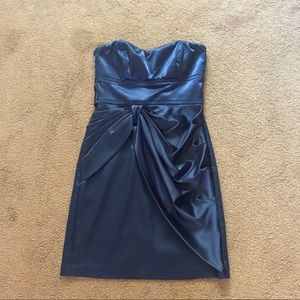 Blue Strapless Homecoming Dress